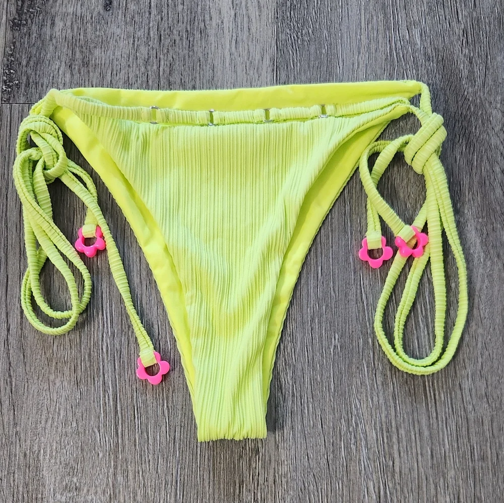 New!Frankie's Bikinis Keira Plisse Side-tie Bikini‎ Bottom